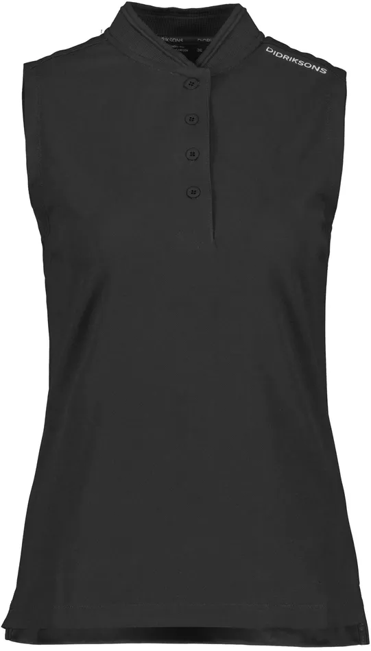 Women Nikki Sleeveless Polo Black Didriksons TShirts