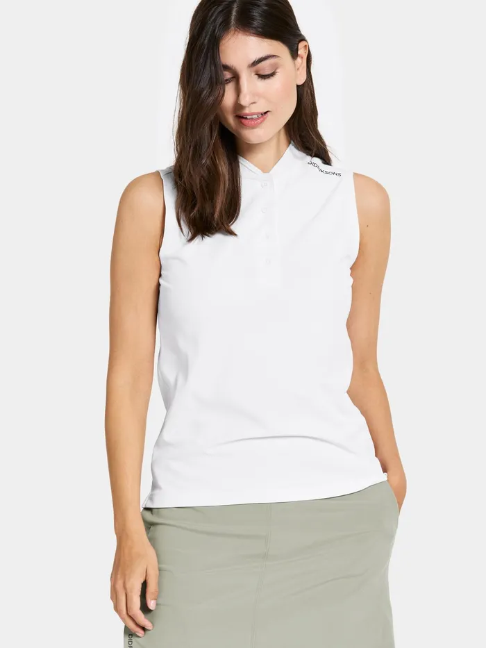 Women Nikki Sleeveless Polo Snow White Didriksons TShirts