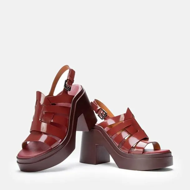 Women NINDY Gloss Garnet Clergerie Sandals