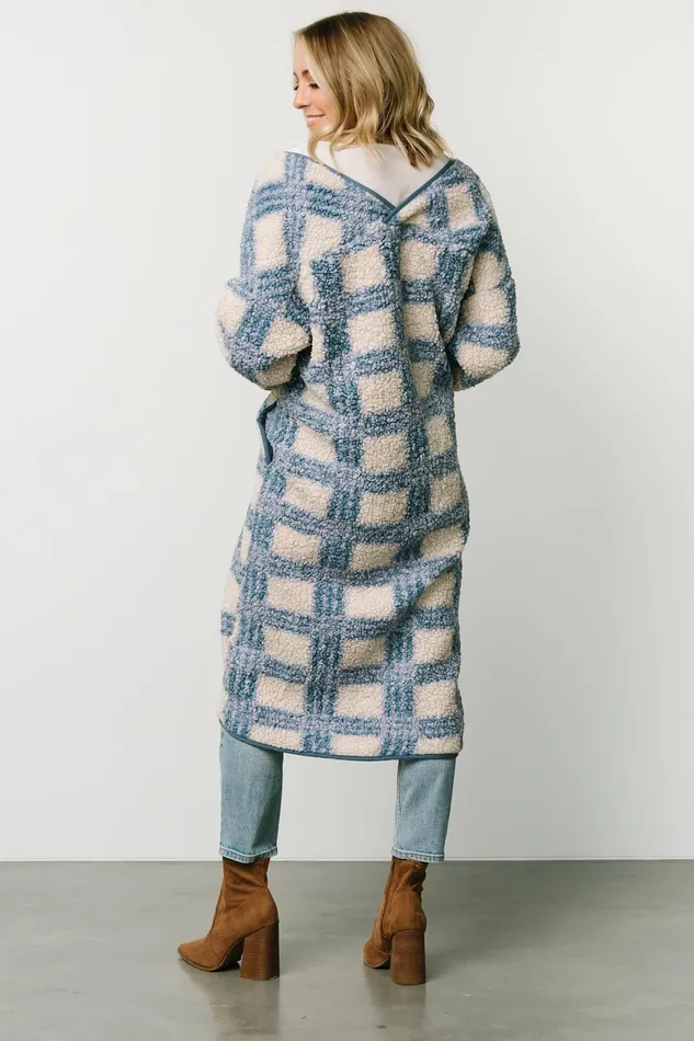 Women Outerwear Baltic Born Breckenridge Sherpa Long Cardigan Blue Plaid Women Outerwear Baltic Born Breckenridge Sherpa Long Cardigan Blue Plaid