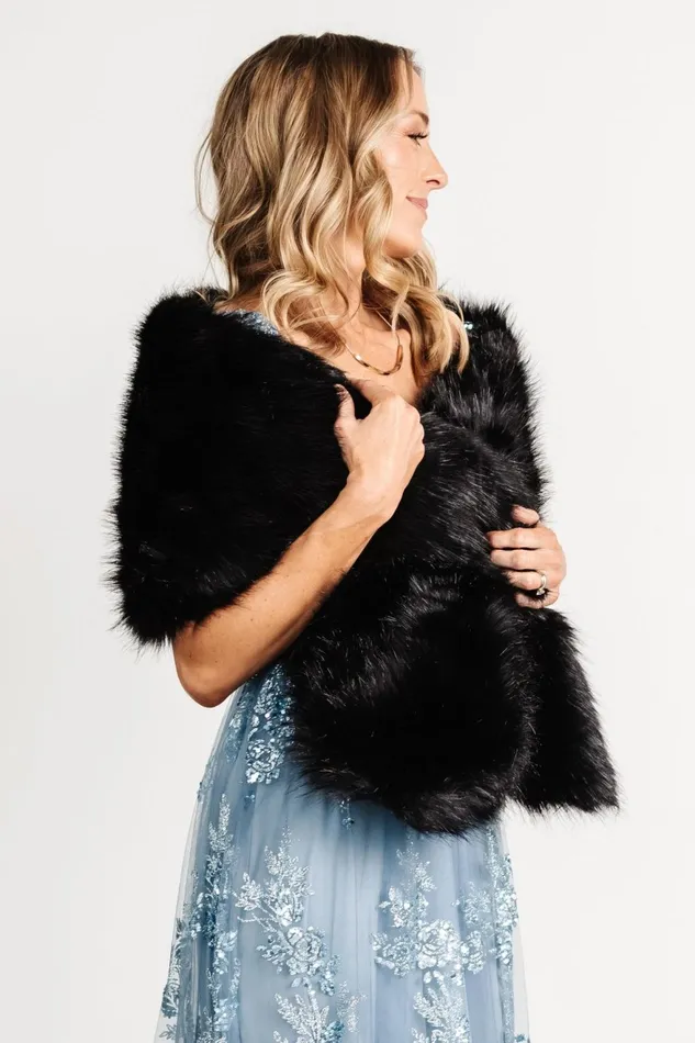 Women Outerwear Baltic Born Valerie Faux Fur Shawl Black Women Outerwear Baltic Born Valerie Faux Fur Shawl Black