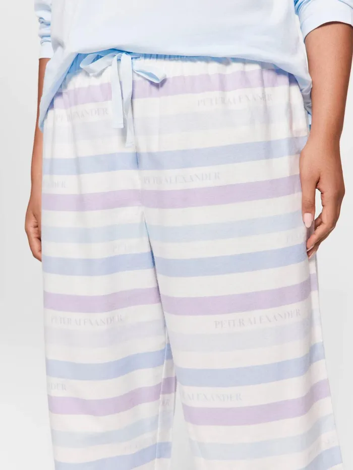 Women PA Plus Blue Branded Stripe Classic Flannelette Pj Pant Multi Peter Alexander Pants