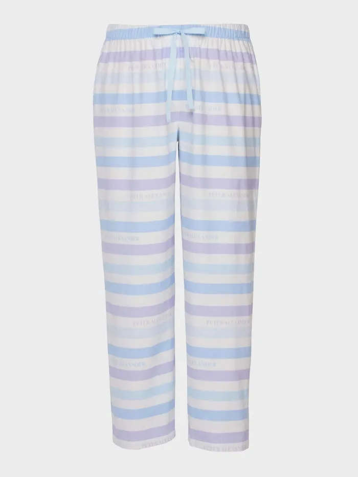 Women PA Plus Blue Branded Stripe Classic Flannelette Pj Pant Multi Peter Alexander Pants