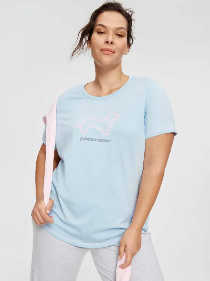 Women PA Plus Classic Penny Tee Navy Peter Alexander Classic Tops