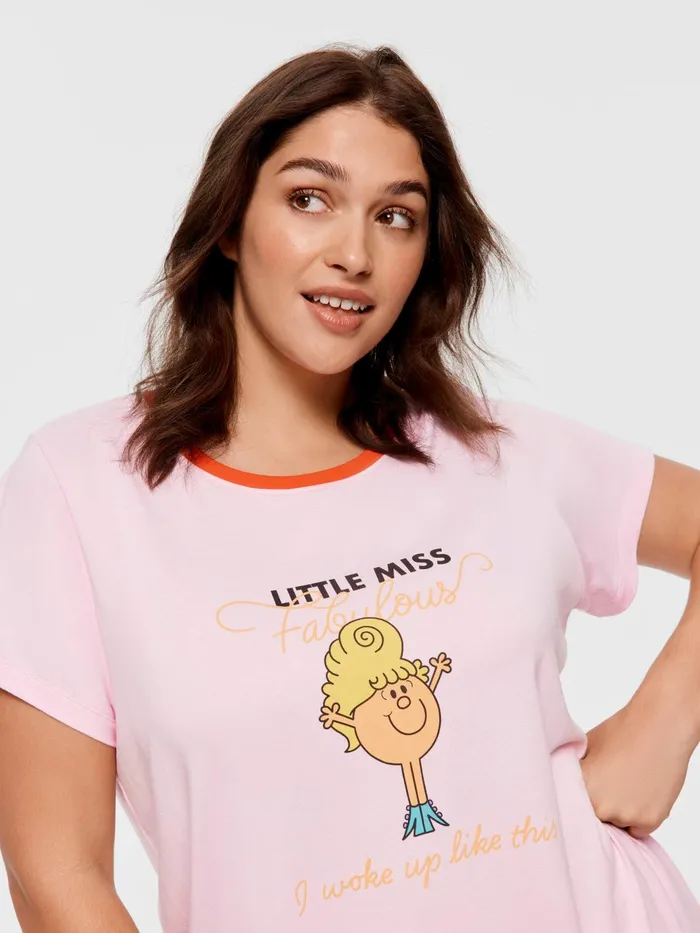 Women PA Plus Little Miss Fabulous Tee Pink Peter Alexander Tops
