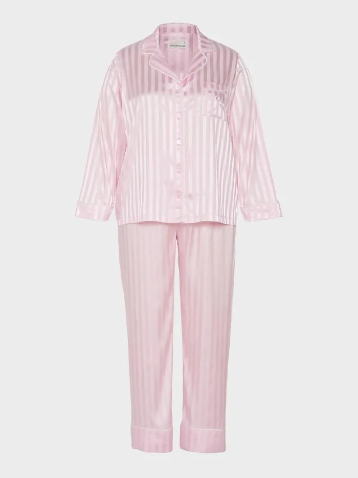 Women PA Plus Long Pink Chic Stripe Pj Set Pink Peter Alexander Sets and Onesies