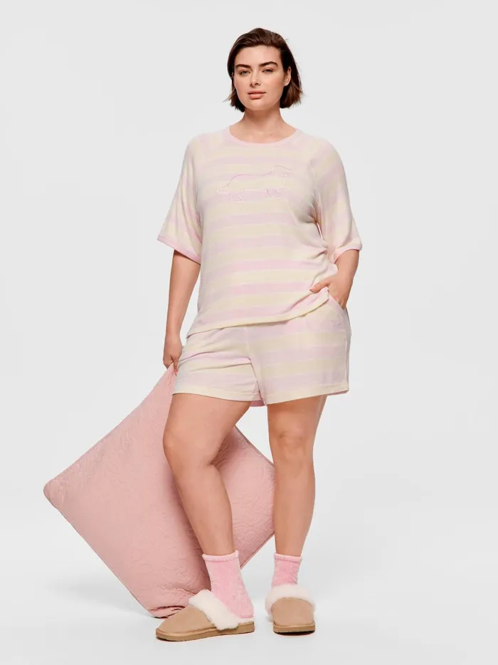 Women PA Plus Pastel Fuzzy Oversized Tee Multi Peter Alexander Tops