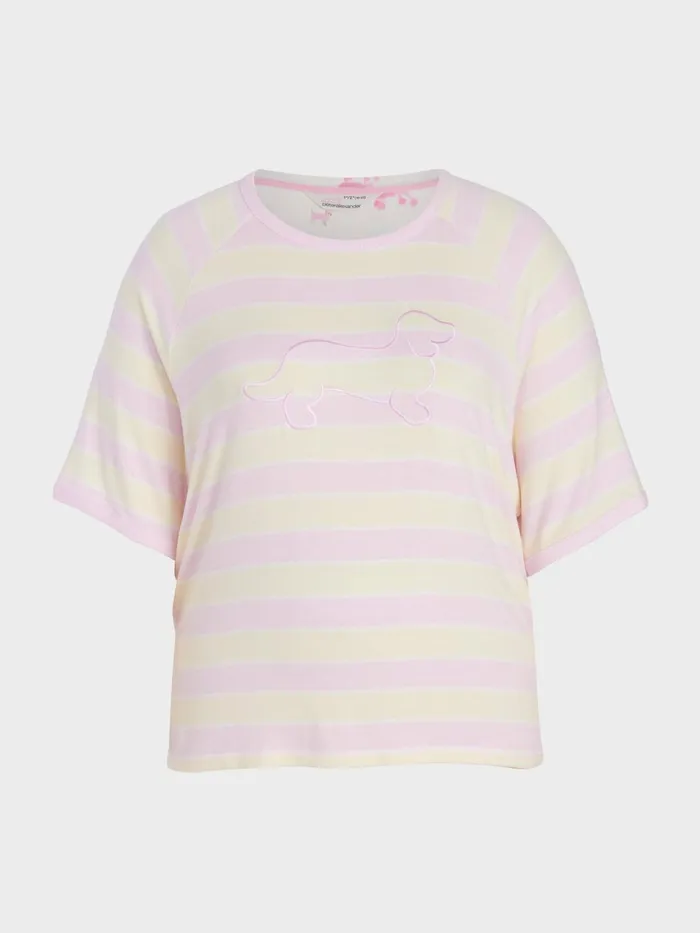 Women PA Plus Pastel Fuzzy Oversized Tee Multi Peter Alexander Tops