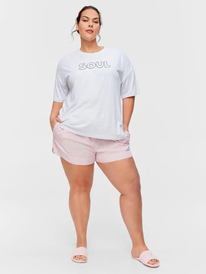 Women PA Plus Soul Oversized Tee Lt Grey Peter Alexander Tops