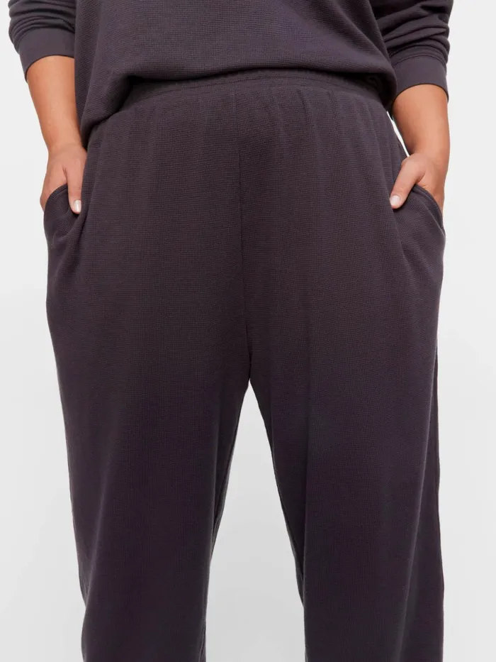 Women PA Plus Waffle Track Pj Pant Charcoal Peter Alexander Lounge