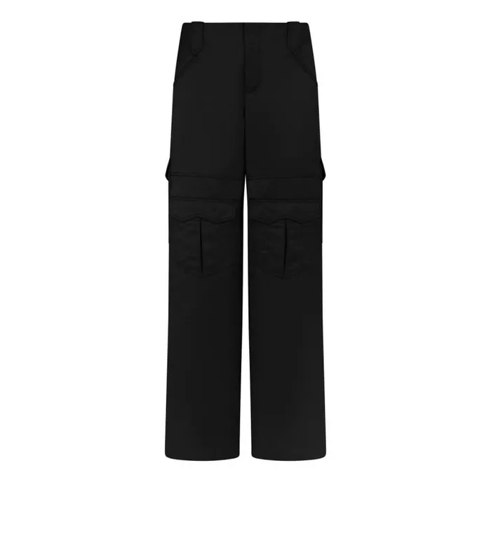 Women Pants and Shorts Tom Ford Lustrous Linen Cargo Pants Black