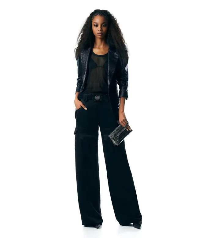 Women Pants and Shorts Tom Ford Lustrous Linen Cargo Pants Black
