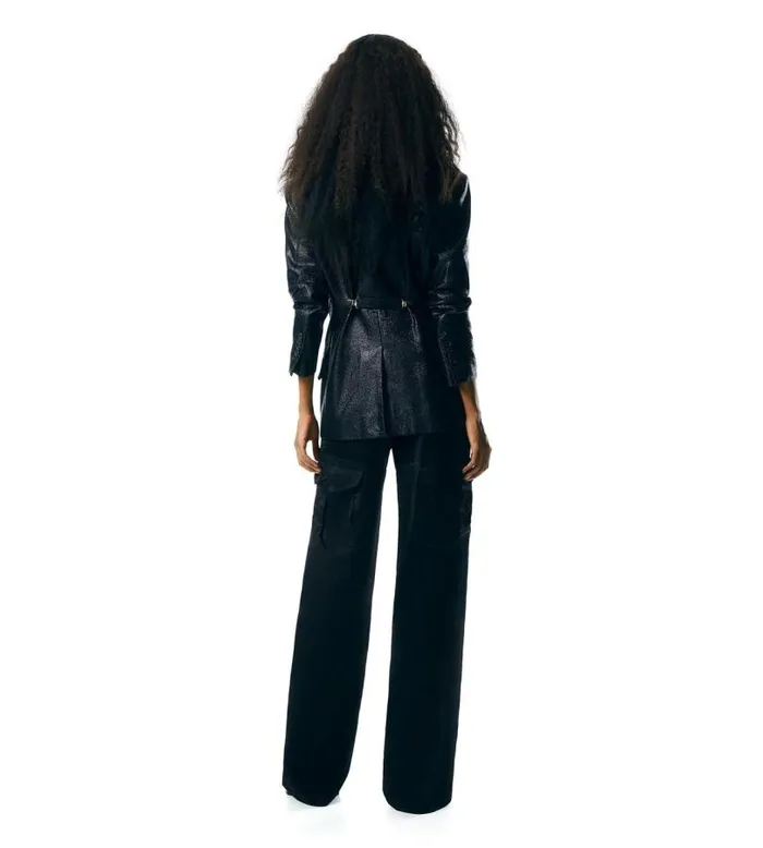 Women Pants and Shorts Tom Ford Lustrous Linen Cargo Pants Black