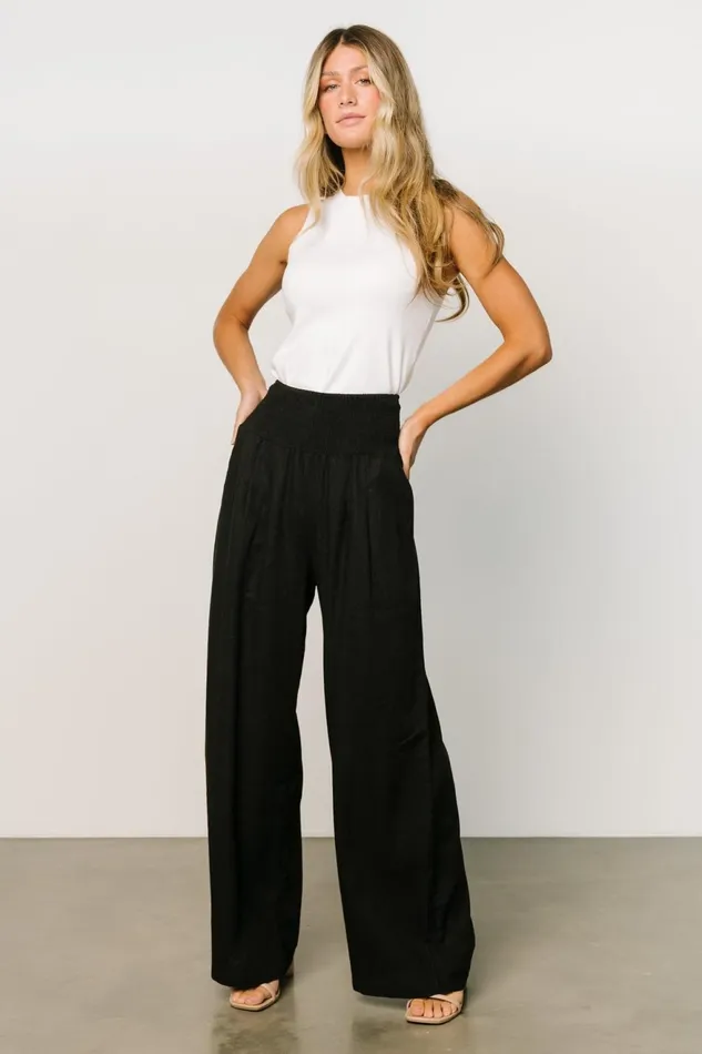 Women Pants Baltic Born Parvati Smocked Waist Pants Black Women Pants Baltic Born Parvati Smocked Waist Pants Black