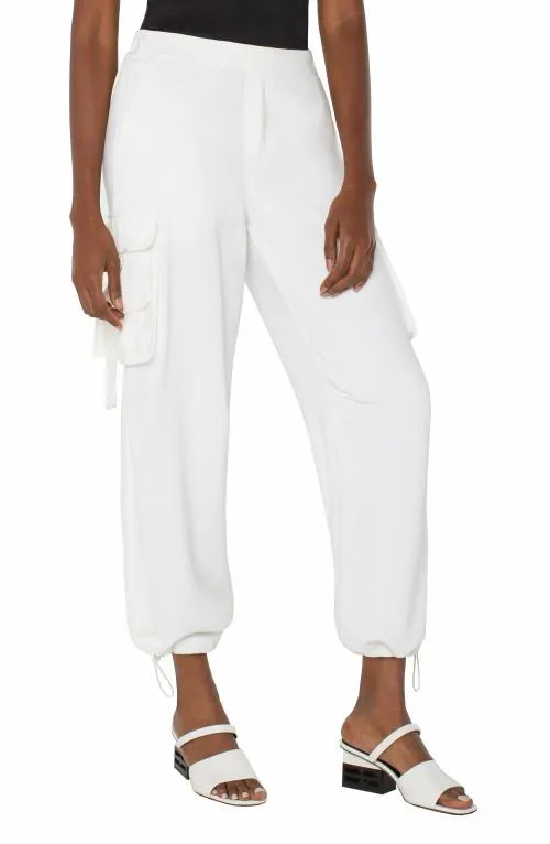Women Pants Liverpool Los Angeles Pullon Parachute Cargo Pants Porcelain