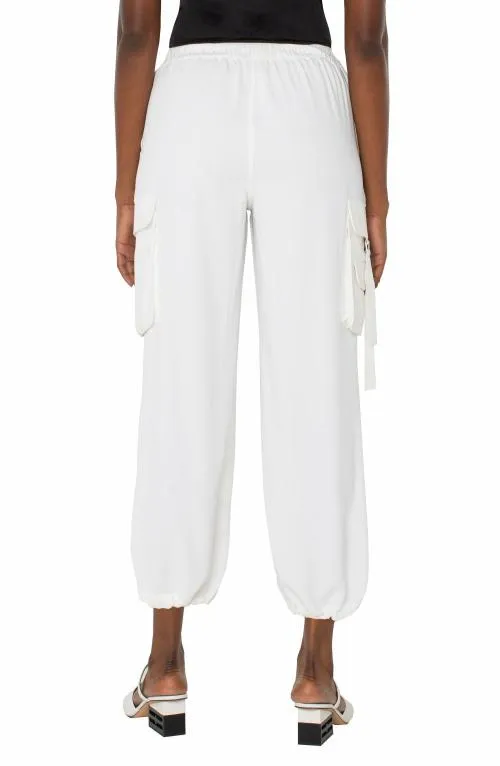 Women Pants Liverpool Los Angeles Pullon Parachute Cargo Pants Porcelain