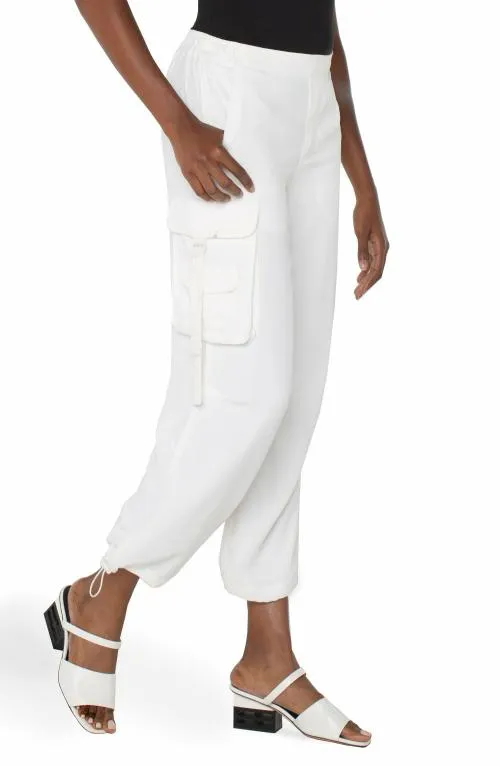 Women Pants Liverpool Los Angeles Pullon Parachute Cargo Pants Porcelain