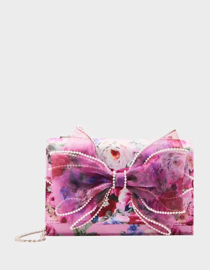 Women PEARL TRIMMED BOW BAG PINK Pink Betsey Johnson