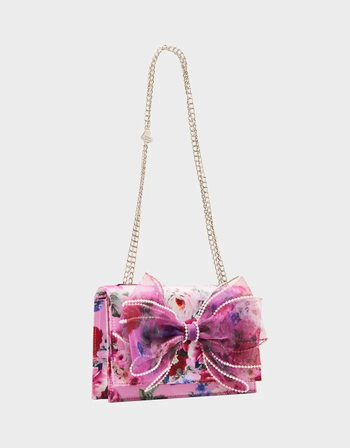 Women PEARL TRIMMED BOW BAG PINK Pink Betsey Johnson Women PEARL TRIMMED BOW BAG PINK Pink Betsey Johnson