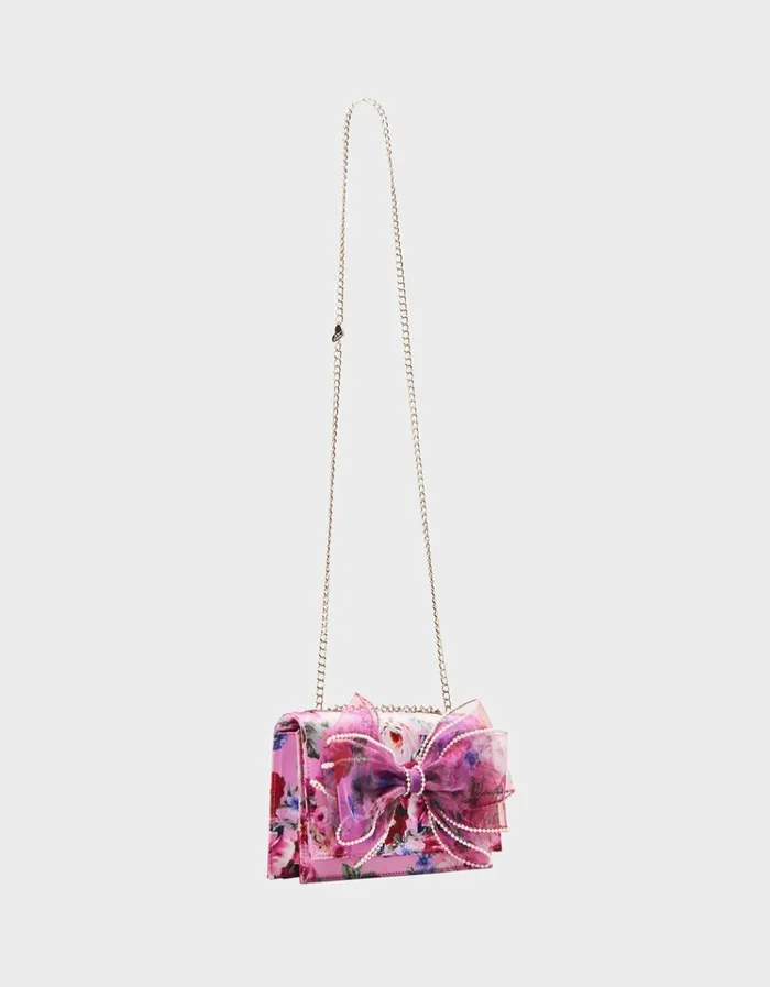 Women PEARL TRIMMED BOW BAG PINK Pink Betsey Johnson Women PEARL TRIMMED BOW BAG PINK Pink Betsey Johnson