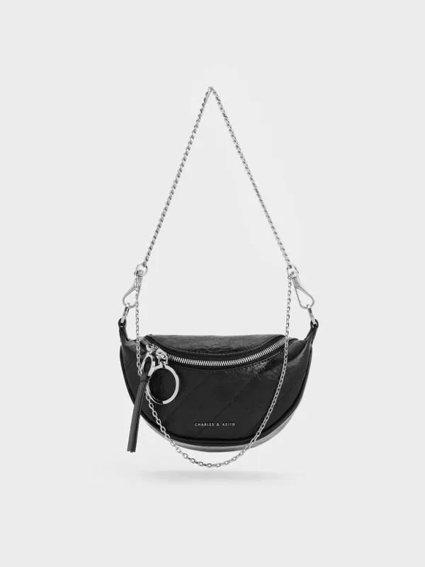 Women Philomena HalfMoon Crossbody Bag 8211 Noir CHARLES and KEITH Crossbody Bags Women Philomena HalfMoon Crossbody Bag 8211 Noir CHARLES and KEITH Crossbody Bags