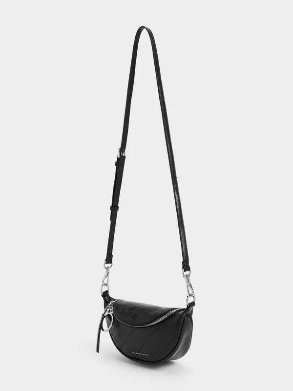 Women Philomena HalfMoon Crossbody Bag 8211 Noir CHARLES and KEITH Crossbody Bags