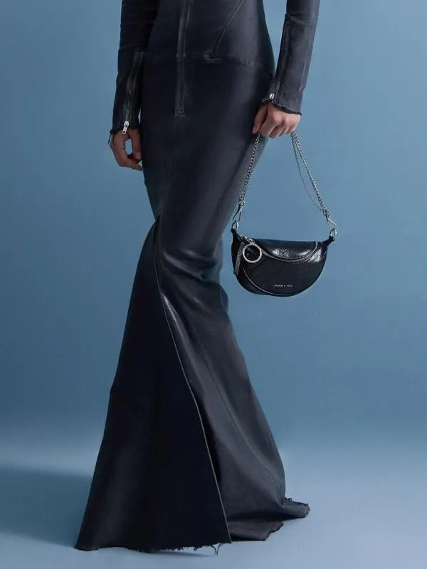 Women Philomena HalfMoon Crossbody Bag 8211 Noir CHARLES and KEITH Crossbody Bags