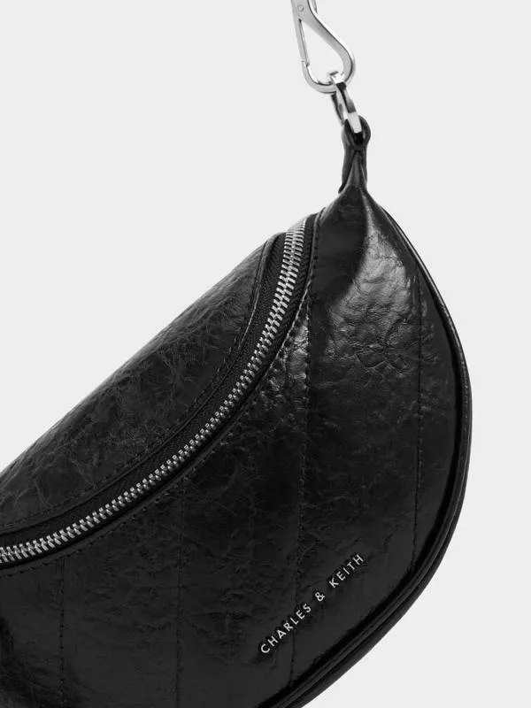 Women Philomena HalfMoon Crossbody Bag 8211 Noir CHARLES and KEITH Crossbody Bags