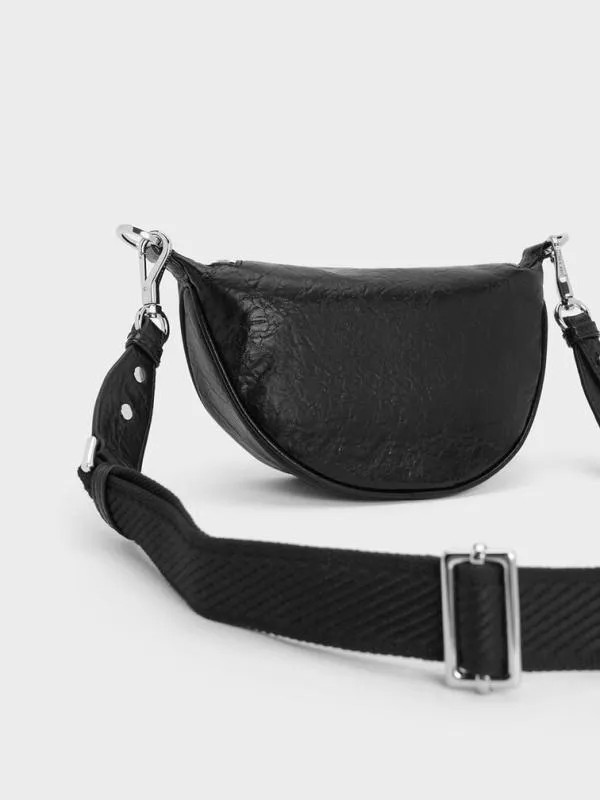 Women Philomena HalfMoon Crossbody Bag 8211 Noir CHARLES and KEITH Crossbody Bags