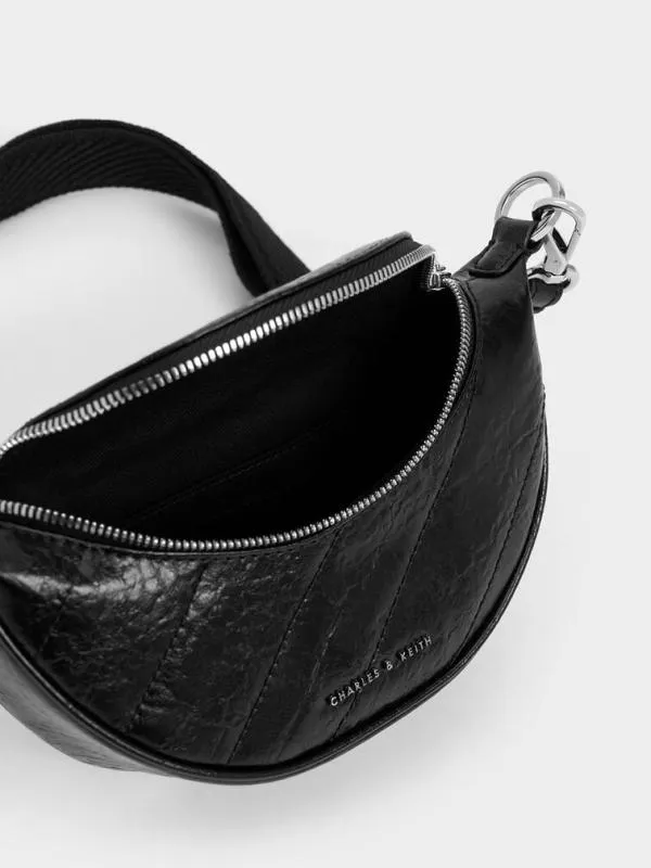 Women Philomena HalfMoon Crossbody Bag 8211 Noir CHARLES and KEITH Crossbody Bags