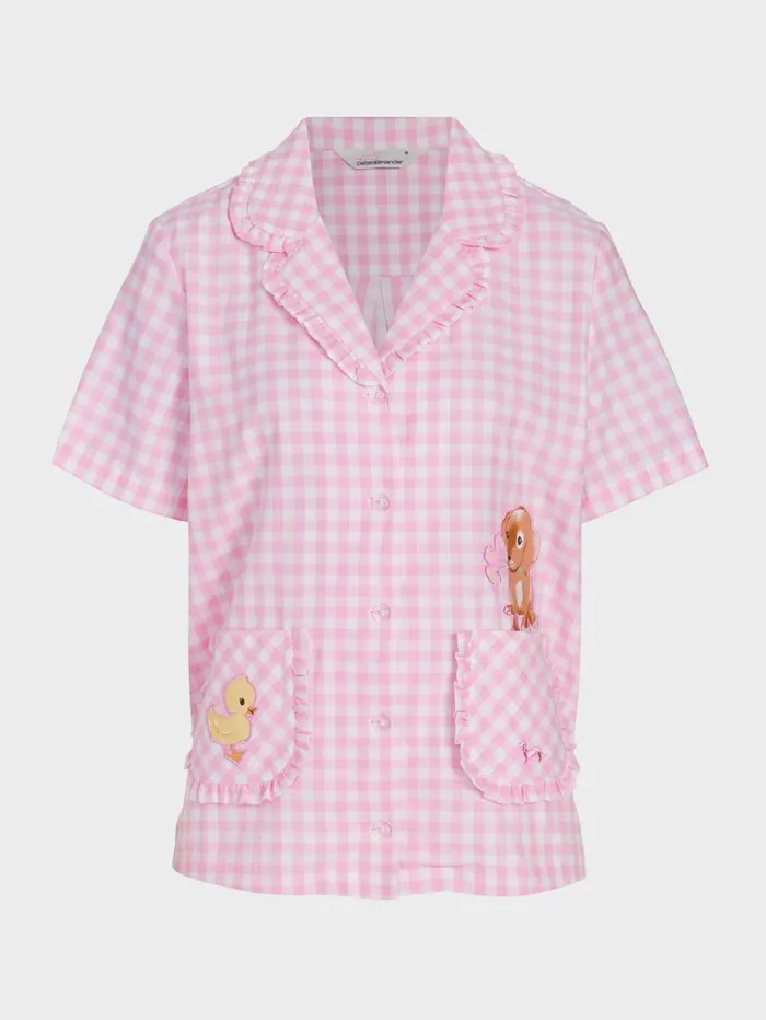 Women Pink Gingham Short Sleeve Shirt Multi Peter Alexander Tops