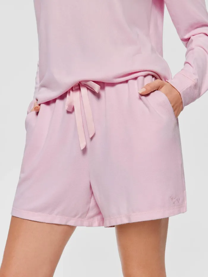 Women Pink Plush Mid Short Pink Peter Alexander Shorts