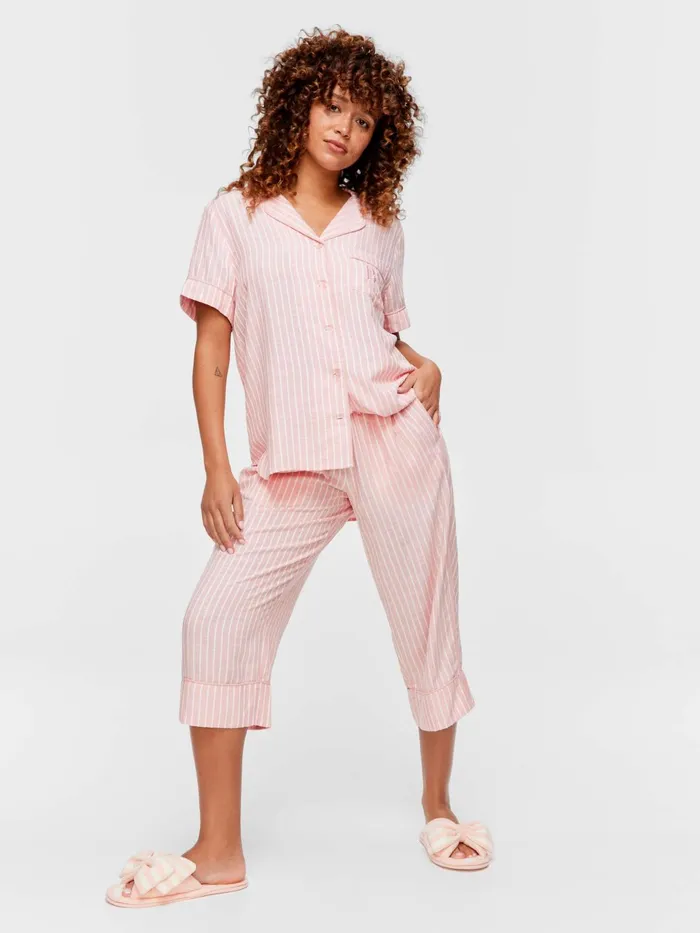 Women Pink Viscose Dobby 34 Pj Pant Multi Peter Alexander Pants