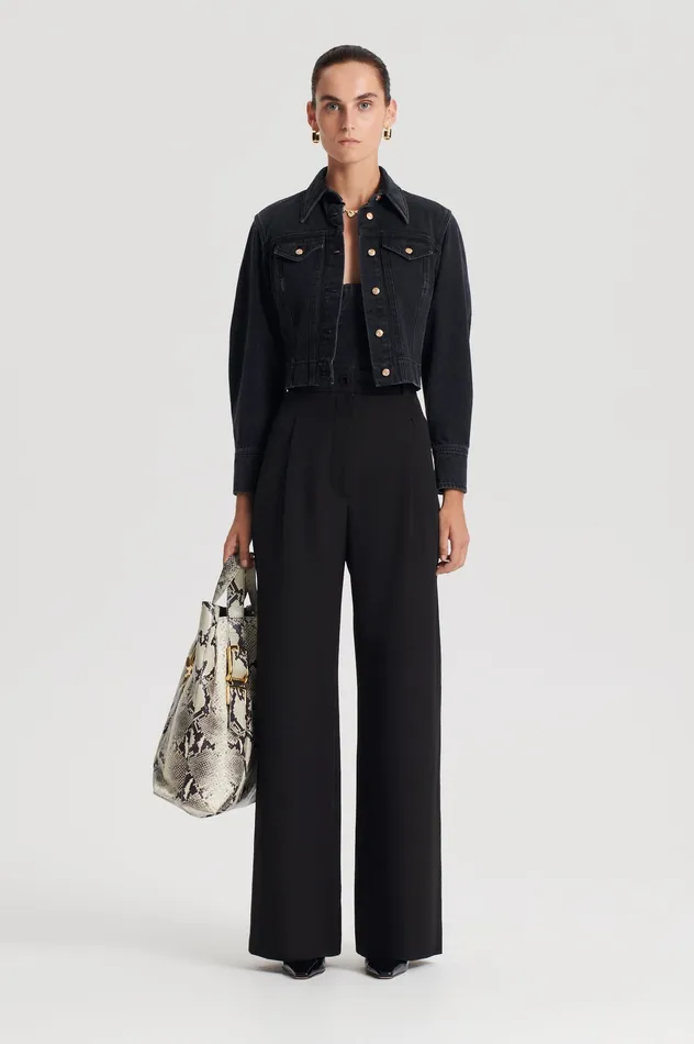 Women PLEAT DRAPE LEG TROUSER BLACK Trousers Scanlan Theodore