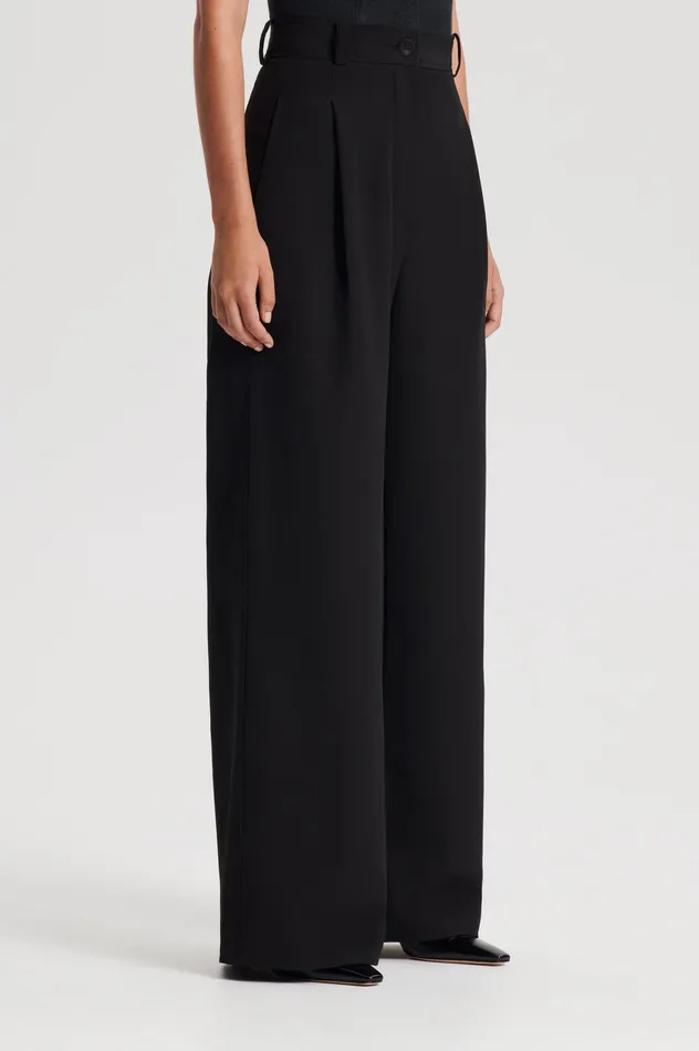 Women PLEAT DRAPE LEG TROUSER BLACK Trousers Scanlan Theodore Women PLEAT DRAPE LEG TROUSER BLACK Trousers Scanlan Theodore