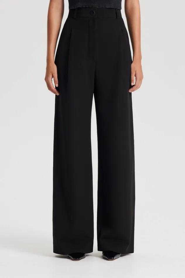 Women PLEAT DRAPE LEG TROUSER BLACK Trousers Scanlan Theodore Women PLEAT DRAPE LEG TROUSER BLACK Trousers Scanlan Theodore