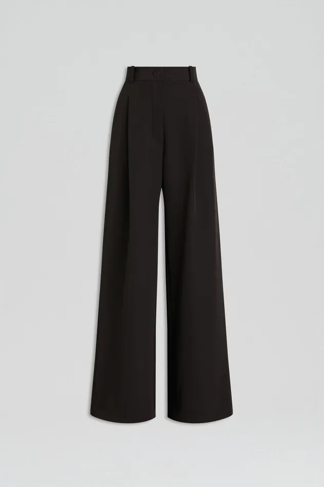 Women PLEAT DRAPE LEG TROUSER BLACK Trousers Scanlan Theodore Women PLEAT DRAPE LEG TROUSER BLACK Trousers Scanlan Theodore