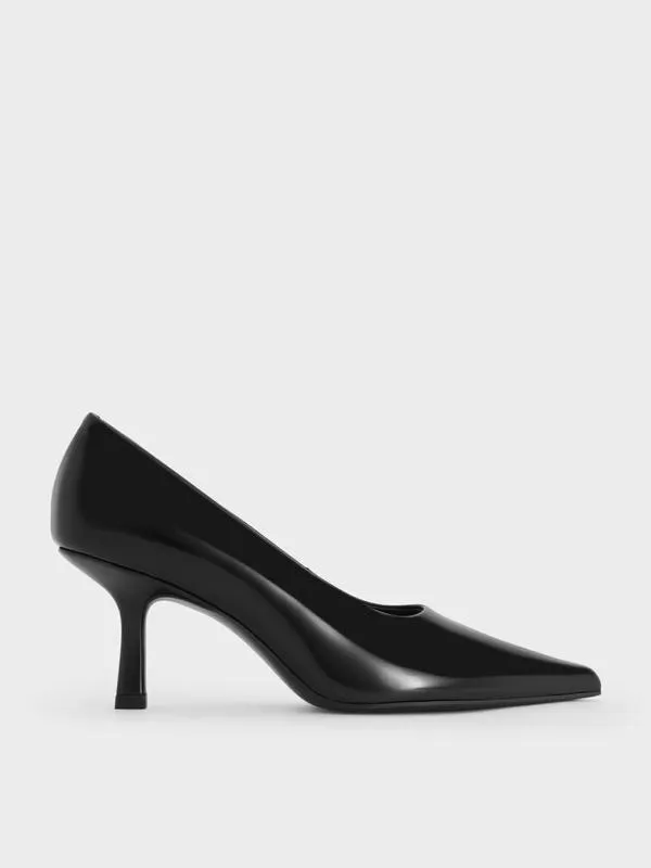 Women PointedToe KittenHeel Pumps 8211 Black Box CHARLES and KEITH Heels