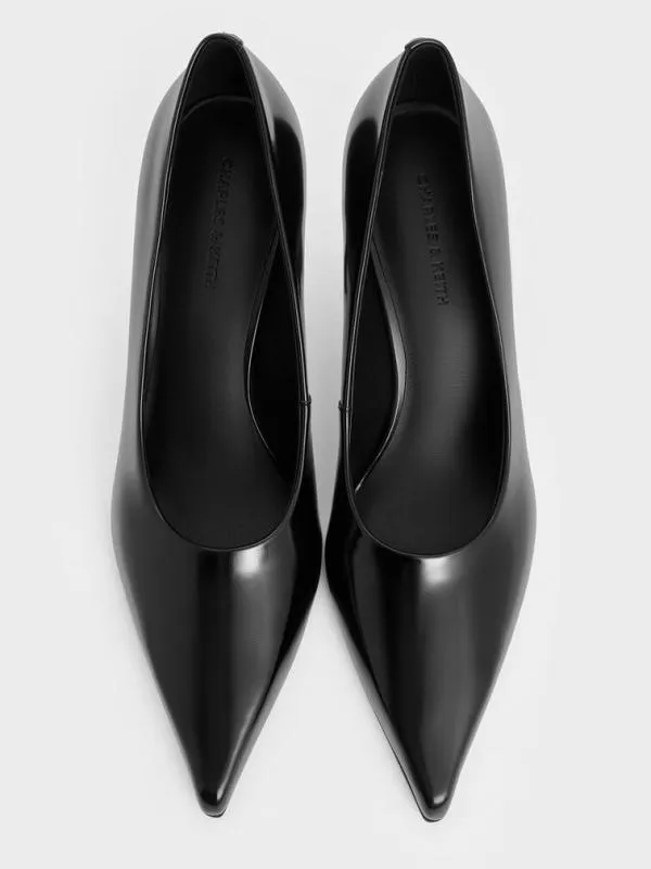 Women PointedToe KittenHeel Pumps 8211 Black Box CHARLES and KEITH Heels