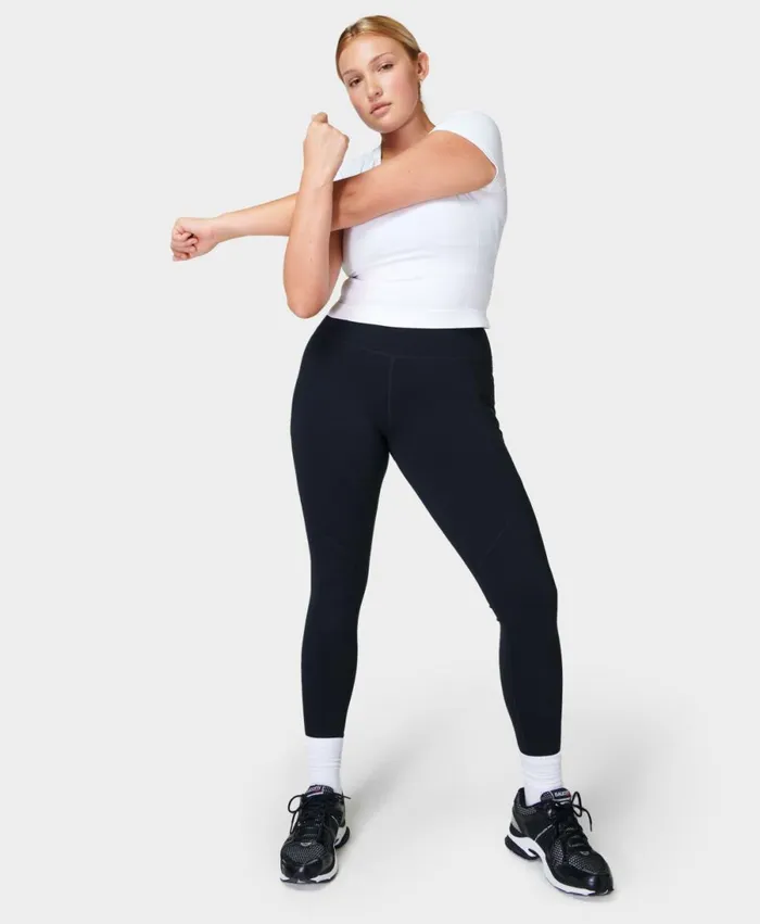 Women Power Gym Leggings Black Sweaty Betty Pocketed