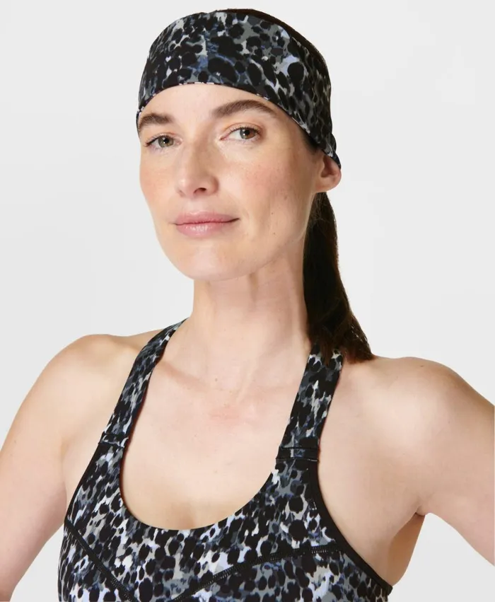 Women Power Headband 20 Grey Dapple Print Sweaty Betty Hats Scarves Gloves