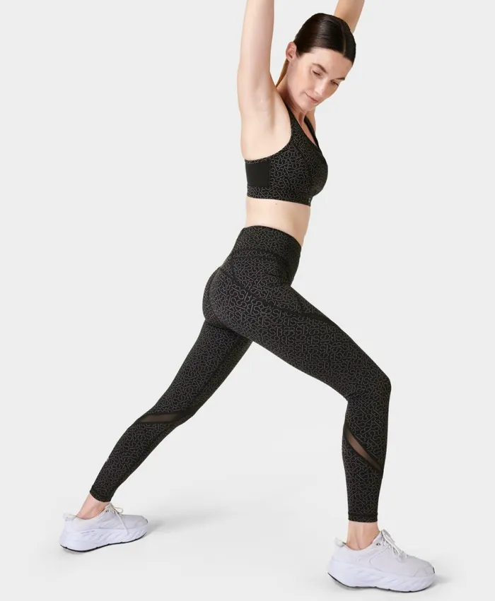 Women Power Icon Leggings Grey Sb Slot Print Sweaty Betty Pocketed