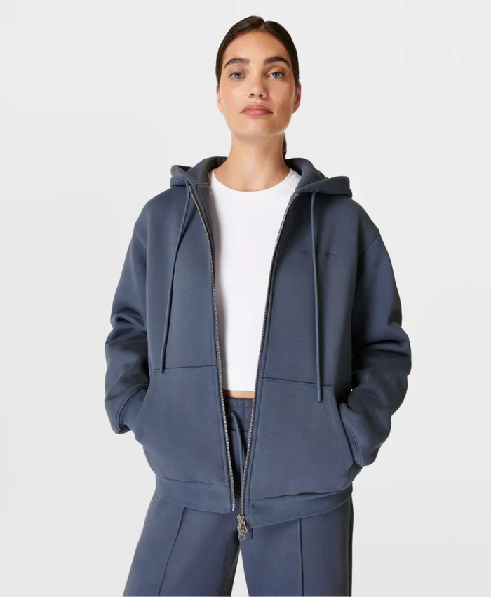Women Powerhouse Zip Up Hoody Endless Blue Sweaty Betty Jumpers Hoodies