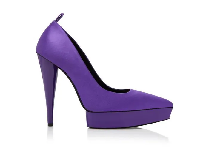 Women Pumps Tom Ford Satin Cone Heel Pump Violet