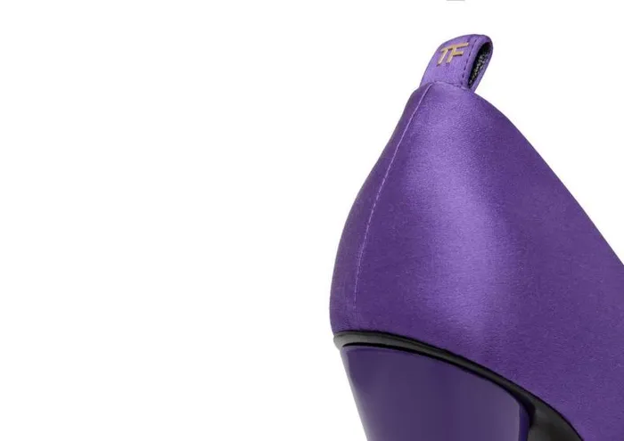 Women Pumps Tom Ford Satin Cone Heel Pump Violet Women Pumps Tom Ford Satin Cone Heel Pump Violet