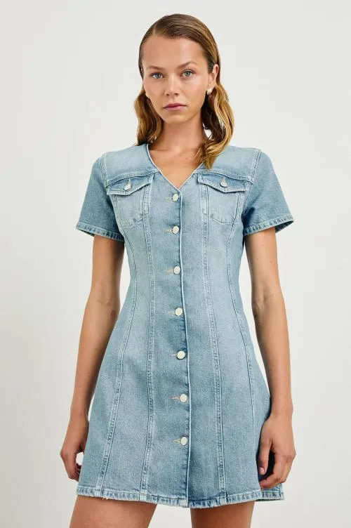 Women Rails Denim Saratoga Dress Faded Seaglass Women Rails Denim Saratoga Dress Faded Seaglass