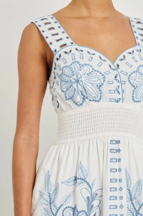 Women Rails Dresses and Rompers Fawn Dress White Blue Embroidery Women Rails Dresses and Rompers Fawn Dress White Blue Embroidery