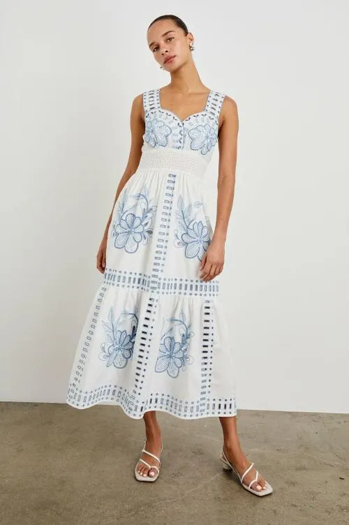 Women Rails Dresses and Rompers Fawn Dress White Blue Embroidery Women Rails Dresses and Rompers Fawn Dress White Blue Embroidery