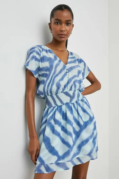 Women Rails Dresses and Rompers Karla Dress Blue Watercolor Stripes