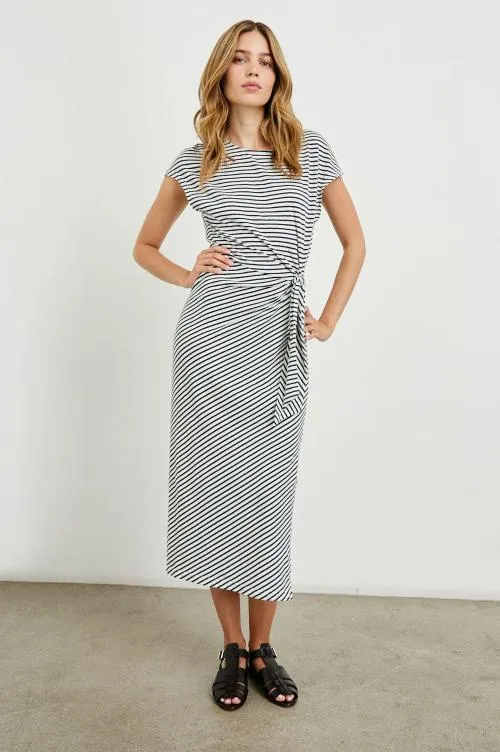 Women Rails Dresses and Rompers Selah Dress Ivory Navy Micro Stripe
